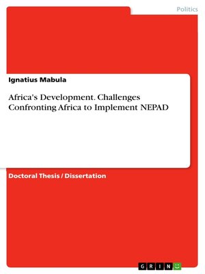 cover image of Africa's Development. Challenges Confronting Africa to Implement NEPAD